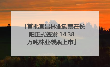 首批宜昌林业碳票在长阳正式签发 14.38万吨林业碳票上市