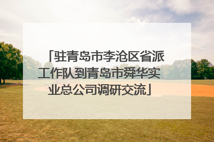 驻青岛市李沧区省派工作队到青岛市舜华实业总公司调研交流