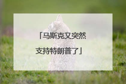 马斯克又突然支持特朗普了