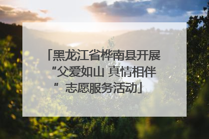 黑龙江省桦南县开展“父爱如山 真情相伴”志愿服务活动