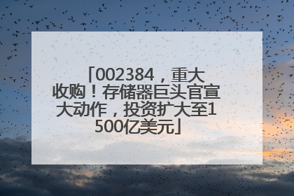 002384，重大收购！存储器巨头官宣大动作，投资扩大至1500亿美元