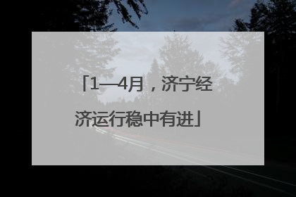 1—4月，济宁经济运行稳中有进
