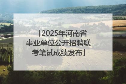 2025年河南省事业单位公开招聘联考笔试成绩发布