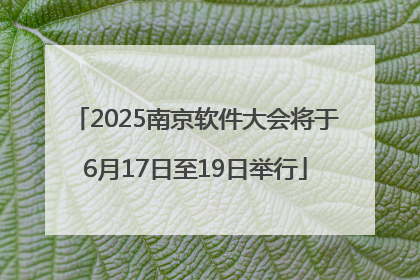 2025南京软件大会将于6月17日至19日举行