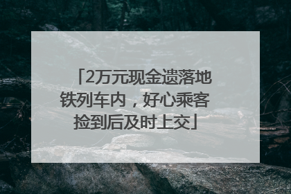 2万元现金遗落地铁列车内，好心乘客捡到后及时上交