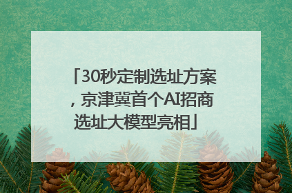 30秒定制选址方案，京津冀首个AI招商选址大模型亮相